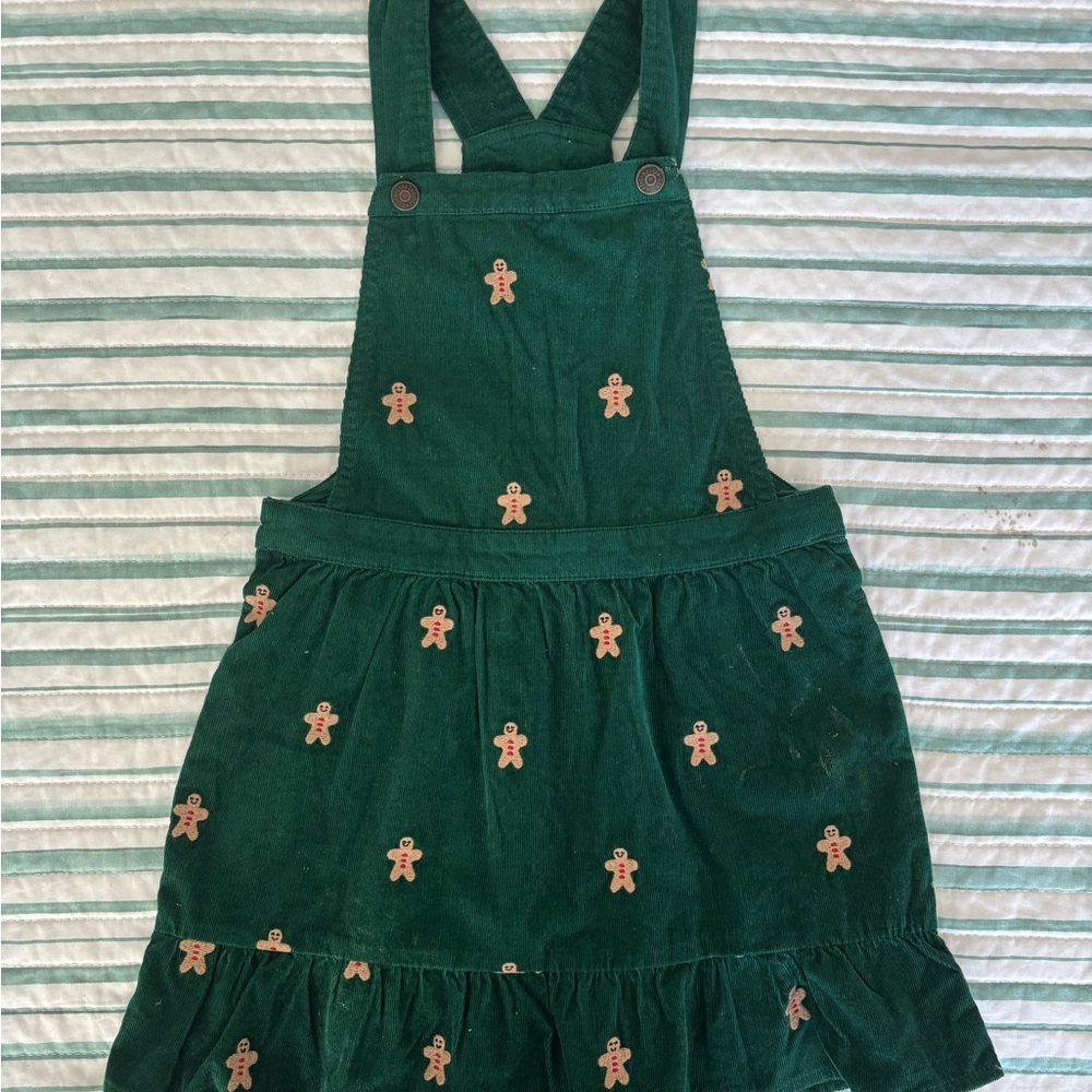 Gymboree Green Corduroy Dress with Gingerbread Accents
